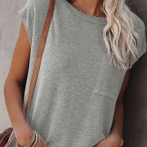 ESLEY BASIC GRAY TEE (Med & Lg)
